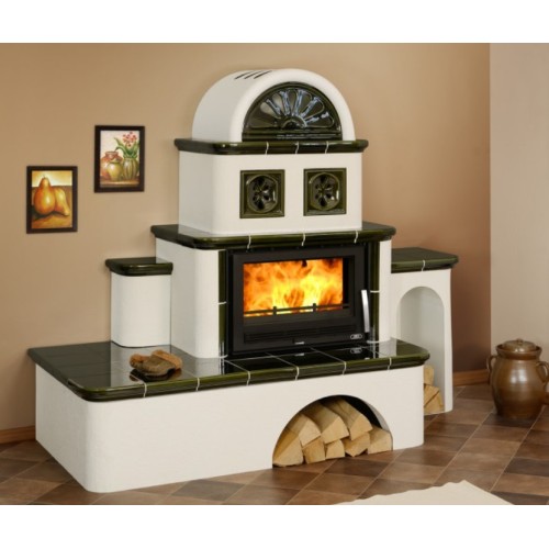 Дровяная печь ABX Oxford правая, зеленая 