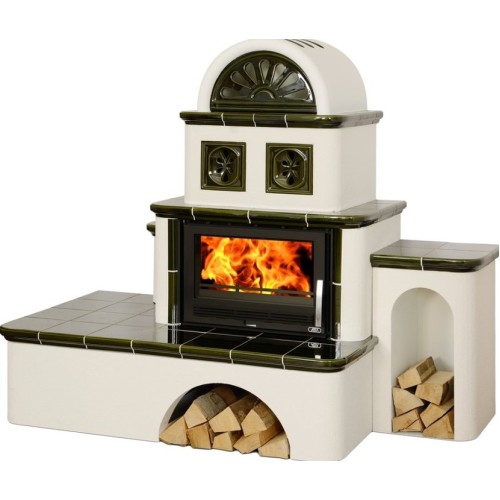 Дровяная печь ABX Oxford правая, зеленая 