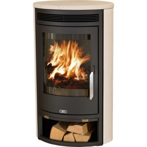 Дровяная печь ABX Arktis 8 черная сталь,мокка крем с верхней плитой 