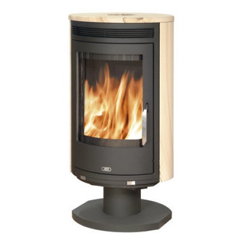 Дровяная печь ABX Arktis 8 поворотный черная сталь, мокка крем с верхней плитой 