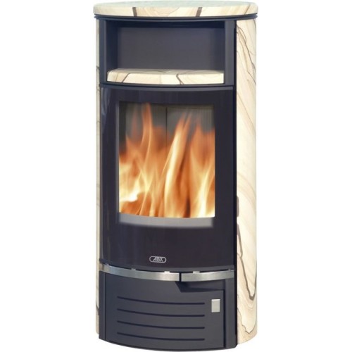 Дровяная печь ABX Atlantik 5 III черная сталь, бразильский песч.с верх. плитой 