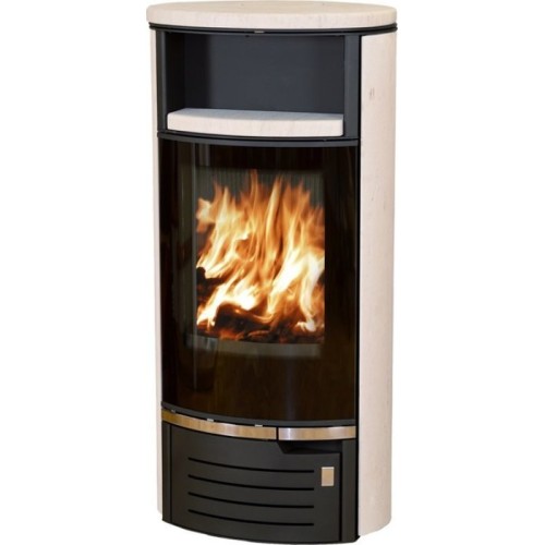 Дровяная печь ABX Atlantik 5 III черная сталь, мокка крем с верхн. плитой 