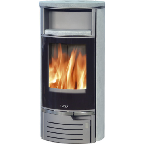 Дровяная печь ABX Atlantik 5 III серая сталь, тальк с верхней плитой 
