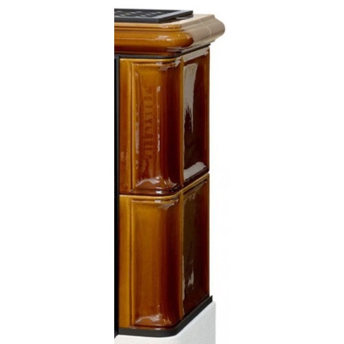 Дровяная печь ABX BAVARIA KI (6,9кВт в воду) белый цоколь, каштан 