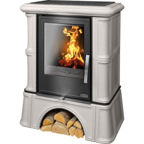 Дровяная печь ABX BAVARIA KI (6,9кВт в воду) кафельный цоколь, ахорн 