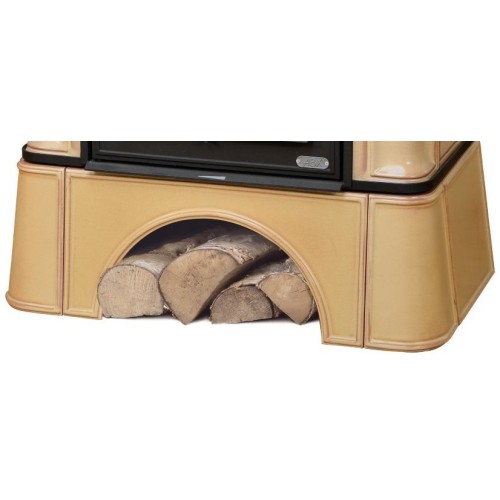 Дровяная печь ABX BAVARIA K (6,9кВт в воду) кафельный цоколь, табак 