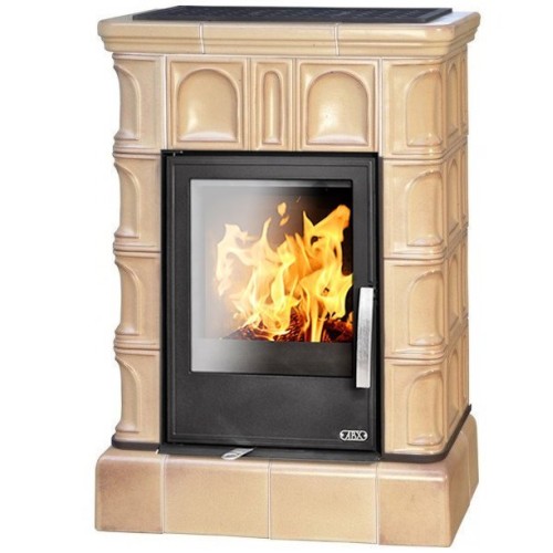 Дровяная печь ABX BRITANIA KPI кафельный цоколь, табак 