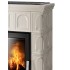 Дровяная печь ABX BRITANIA K (6,9кВт в воду) кафельный цоколь, перламутр 