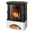 Дровяная печь ABX Bavaria EXclusive белый цоколь, черная 