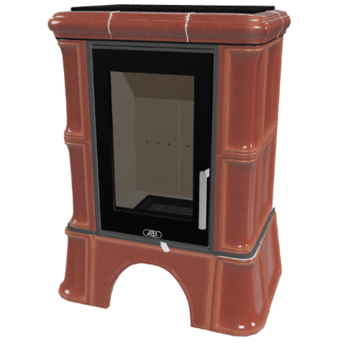 Дровяная печь ABX Bavaria EXclusive кафельный цоколь, каштан 