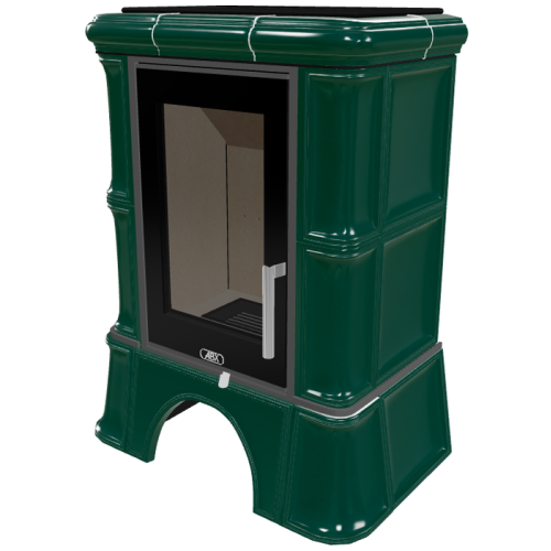 Дровяная печь ABX Bavaria Exclusive кафельный цоколь, бутылочное стекло 