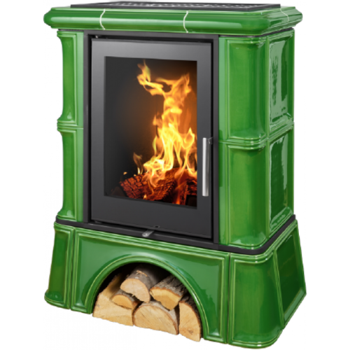 Дровяная печь ABX Bavaria K кафельный цоколь, бутылочное стекло 