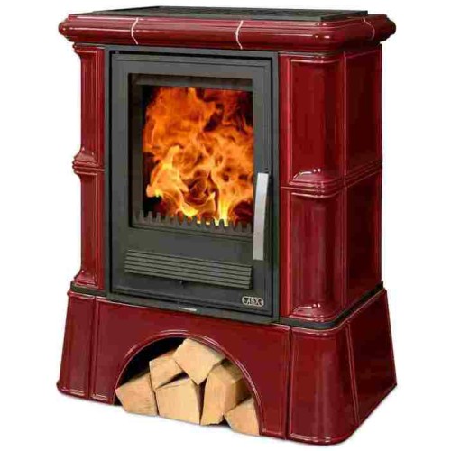 Дровяная печь ABX Bavaria LI кафельный цоколь, бордо 