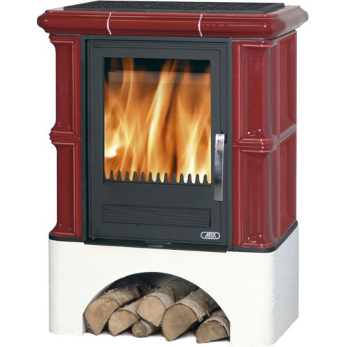 Дровяная печь ABX Bavaria L белый цоколь, бордо 