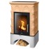 Дровяная печь ABX Britania EXclusive белый цоколь, табак 