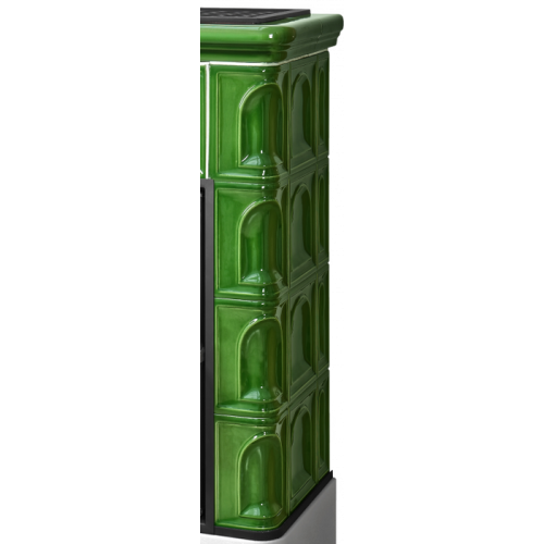 Дровяная печь ABX Britania EXclusive белый цоколь, зеленая 