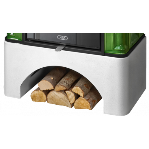 Дровяная печь ABX Britania EXclusive белый цоколь, зеленая 