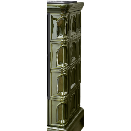 Дровяная печь ABX Britania EXclusive кафельный цоколь, зеленая 