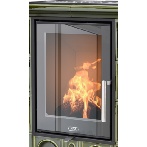 Дровяная печь ABX Britania EXclusive кафельный цоколь, зеленая 