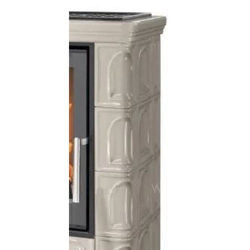 Дровяная печь ABX Britania Exclusive кафельный цоколь, перламутр 