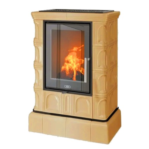 Дровяная печь ABX Britania Exclusive кафельный цоколь, табак 