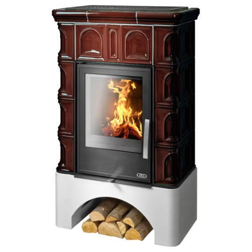 Дровяная печь ABX Britania KPI белый цоколь, коричневая 