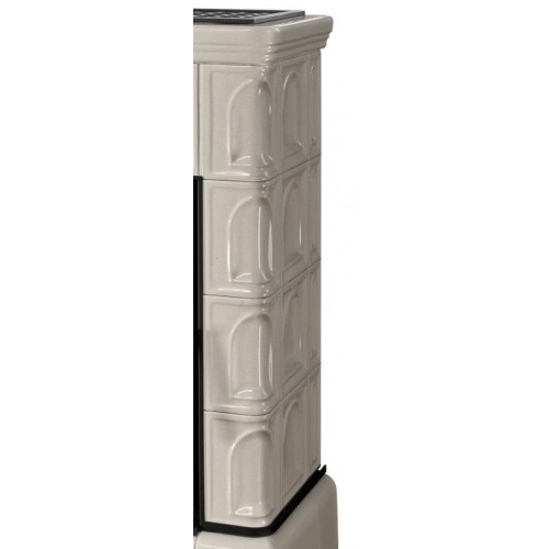 Дровяная печь ABX Britania KPI кафельный цоколь, перламутр 