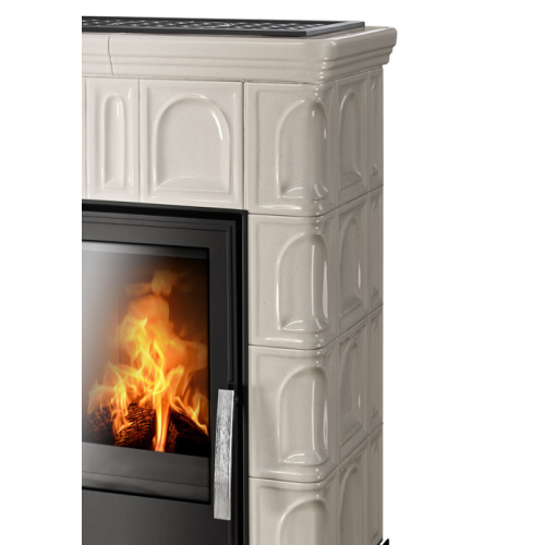 Дровяная печь ABX Britania K белый цоколь, перламутр 