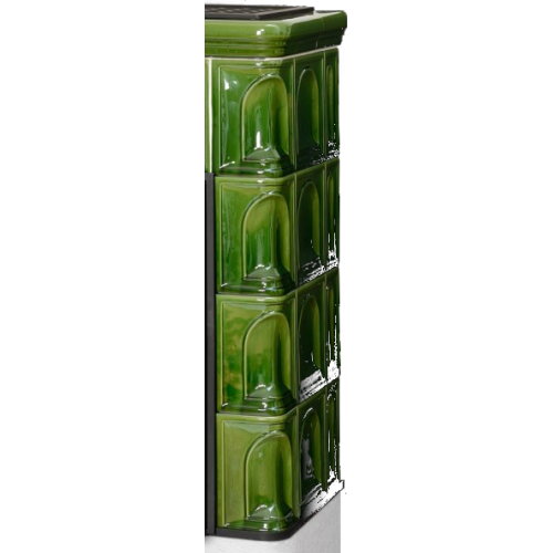 Дровяная печь ABX Britania K белый цоколь, зеленая 