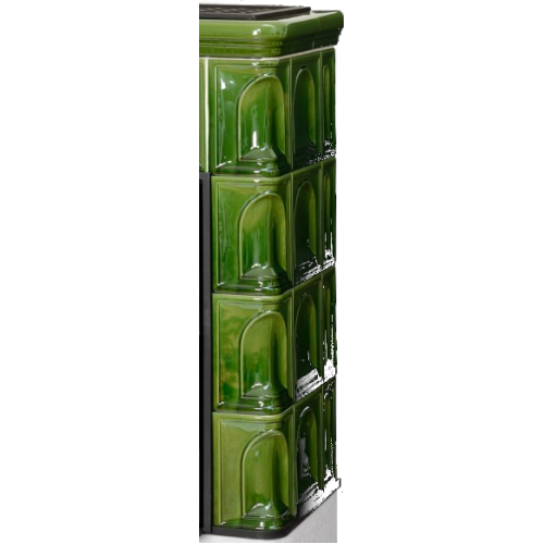 Дровяная печь ABX Britania LPI белый цоколь, зеленая 