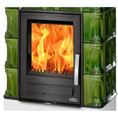 Дровяная печь ABX Britania LPI белый цоколь, зеленая 