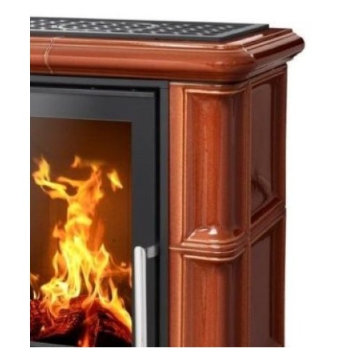 Дровяная печь ABX Britania LPI кафельный цоколь, коричневая 