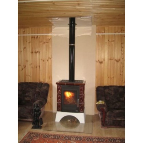 Дровяная печь ABX HELVETIA K белый цоколь, коричневая 