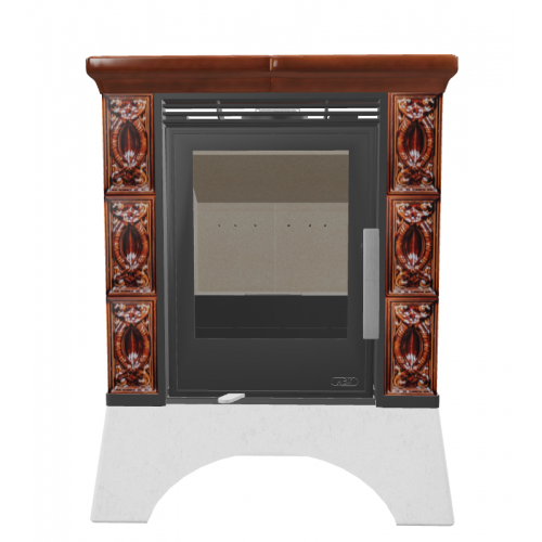 Дровяная печь ABX HELVETIA K белый цоколь, коричневая 