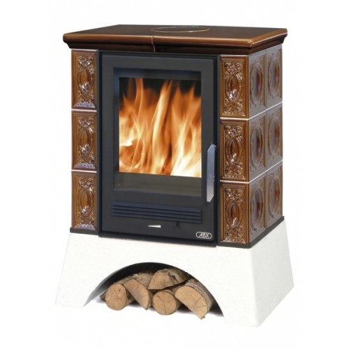 Дровяная печь ABX HELVETIA K белый цоколь, коричневая 