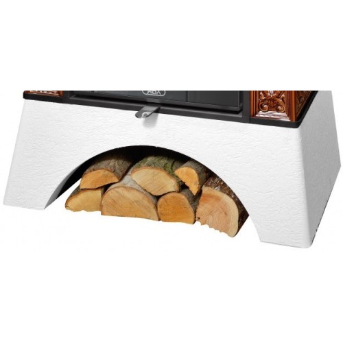 Дровяная печь ABX Helvetia EXclusive белый цоколь, коричневая 
