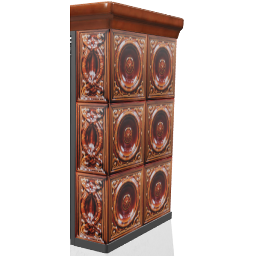 Дровяная печь ABX Helvetia KPI (6,9кВт в воду) белый цоколь, коричневая 