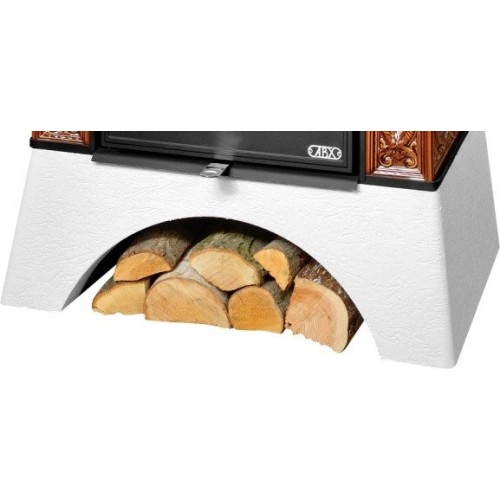 Дровяная печь ABX Helvetia KPI белый цоколь, коричневая 