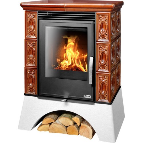 Дровяная печь ABX Helvetia KPI белый цоколь, коричневая 