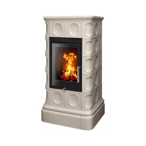 Дровяная печь ABX KALEDONIE Exclusive низкая, перламутр 