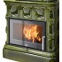 Дровяная печь ABX KARELIE Exclusive кафельный цоколь, зеленая 