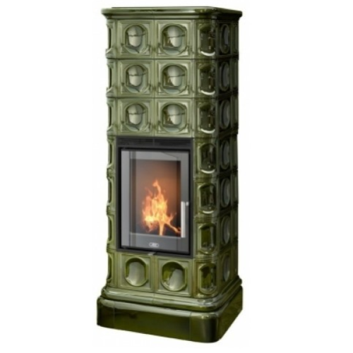Дровяная печь ABX Kaledonie EXclusive XL высокая, зеленая 