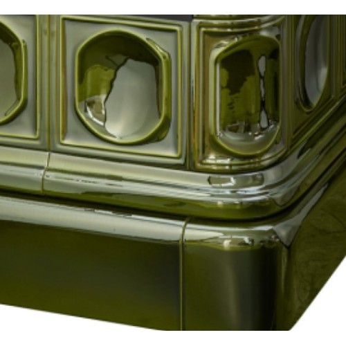 Дровяная печь ABX Kaledonie EXclusive низкая, зеленая 