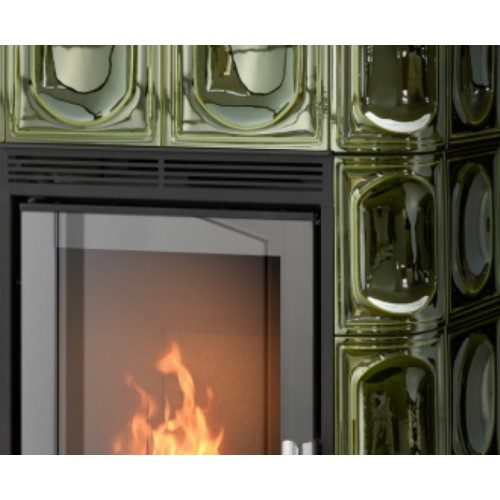 Дровяная печь ABX Kaledonie EXclusive низкая, зеленая 