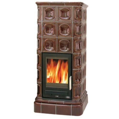 Дровяная печь ABX Kaledonie K (6,9кВт в воду), коричневая 