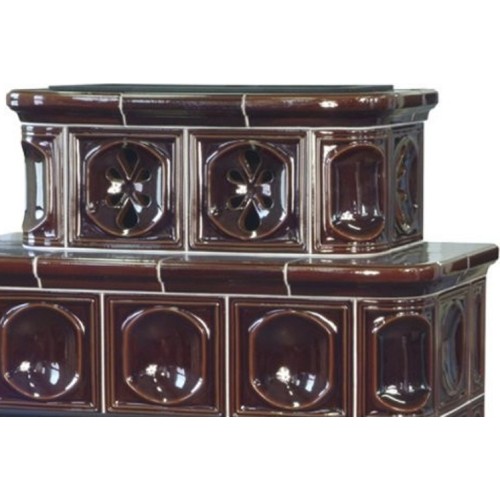 Дровяная печь ABX Karelie (10,5 кВт в воду) белый цоколь, коричневая 