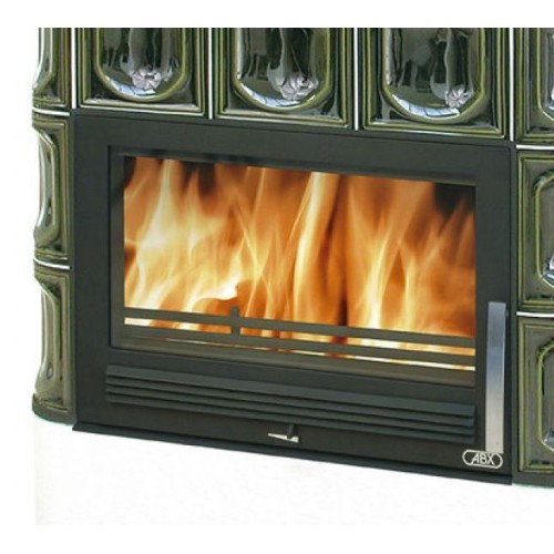 Дровяная печь ABX Karelie (10,5 кВт в воду) белый цоколь, зеленая 