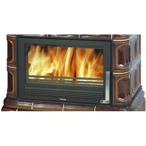 Дровяная печь ABX Karelie (10,5 кВт в воду) кафельный цоколь, коричневая 