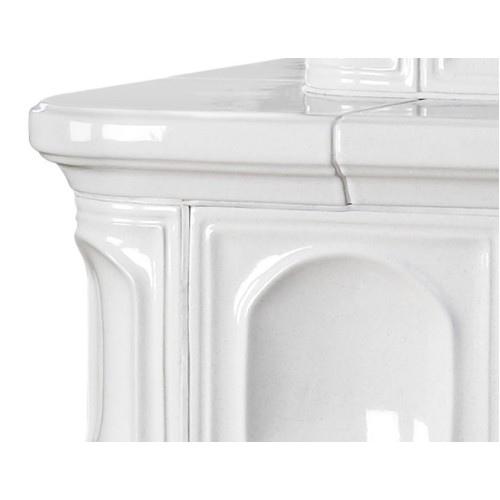 Дровяная печь ABX Karelie EXclusive белый цоколь, перламутр 