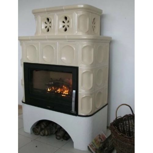 Дровяная печь ABX Karelie EXclusive белый цоколь, песчаная 